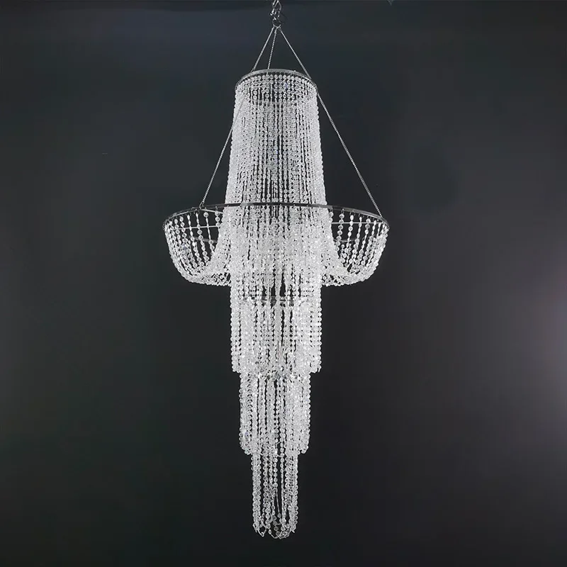 Beaded curtain branch beaded acrylic chandelier wedding venue arrangement decorative lamp hotel stage wedding prop chandelier