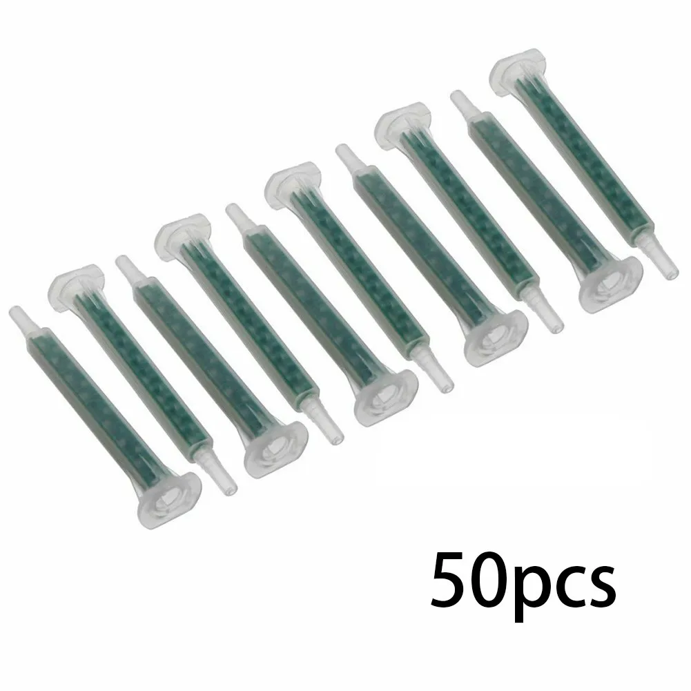 50 Pieces 2K Epoxy Resin Mixing Nozzle Static Mixer Adhesive Mixing Tube Sy Ringe For AB Glue G Un Two Component Liquid Mixer