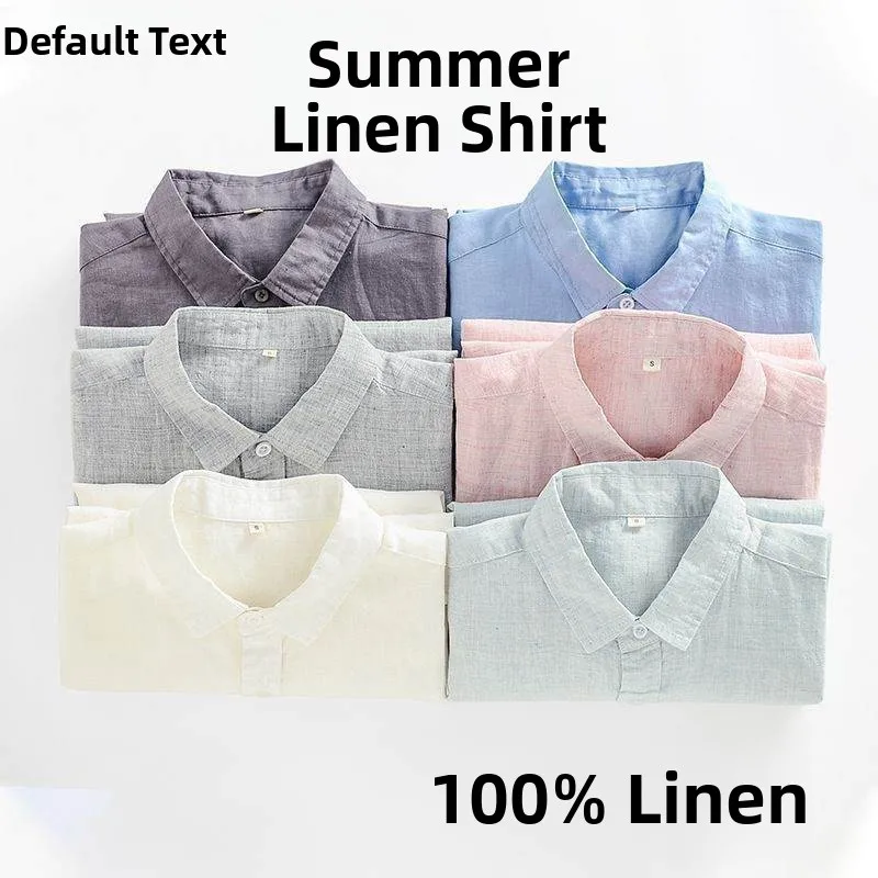 

Loose Fit Linen irt Men's ort Sve Summer Thin Cotton Linen Casual irt Large Size Top Thin Material Pure Color Design
