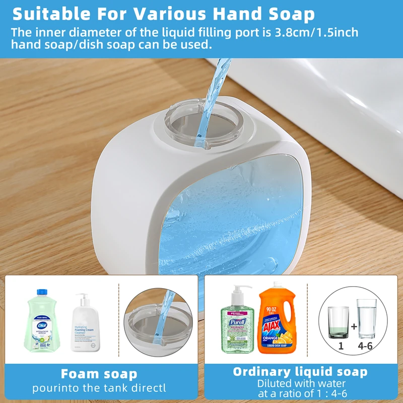 

500ml Capacity Automatic Hand Foam Dispenser Wall Mounted Soap Dispenser Smart Induction Sensor Hand Washing Machine