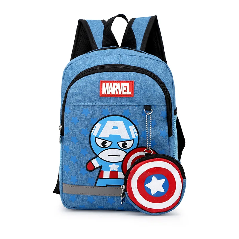 Genuine Disney New Kindergarten Bag For Boys Age 2-8 Spider Man Captain America Student Shoulder Orthopedic Backpack Mochilas