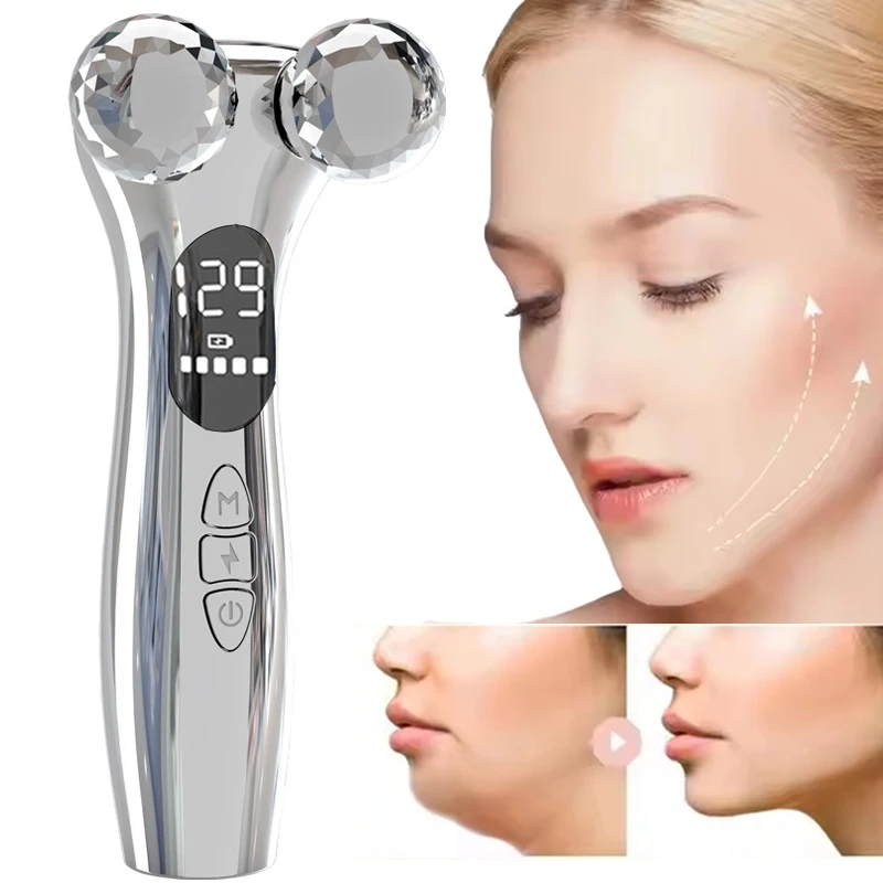 جديد EMS آلة شد الوجه مايكرو الحالي الأسطوانة مدلك الوجه شد الجلد تجديد جهاز الجمال الوجه المضادة للتجاعيد