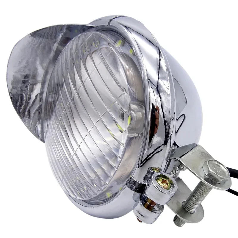 Motorcycle Headlight Universal Front Auxiliary Light Chrome For Harley Touring Sportster XL 883 1200 72 48 Dyna Softail