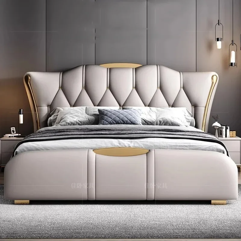 Queen Adults Unique Bedroom Beds Lounge Family French People Aesthetic Bed Frames 180x200cm Upholstered Headboard Home Furniture