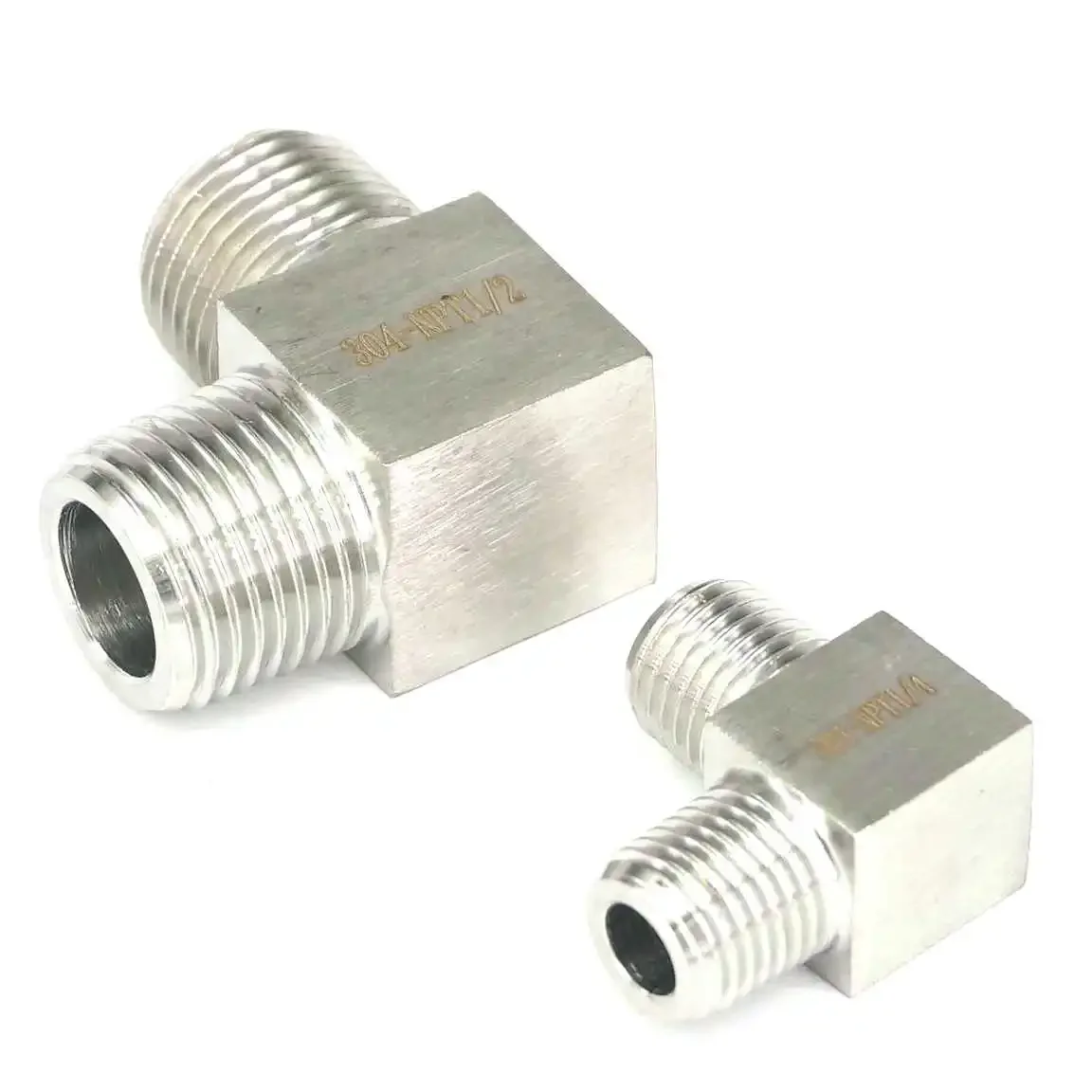 Hoge Druk 200 Bar 1/8 "1/4" 3/8 "1/2" 3/4 "1" Npt Bspt Mannelijke 304 Roestvrijstalen Elleboog Pijp Fitting Water Gas Olie