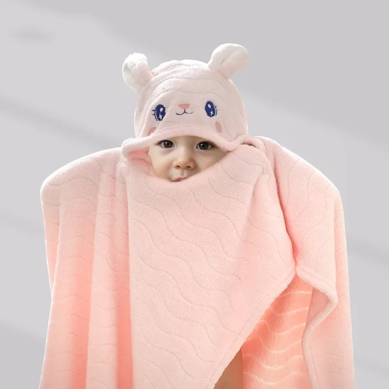 Asciugamano da bagno in cotone per bambini Asciugamano con cappuccio per bambini Simpatico cartone animato Accappatoio per bambini Coperta fasciatoio assorbente addensata