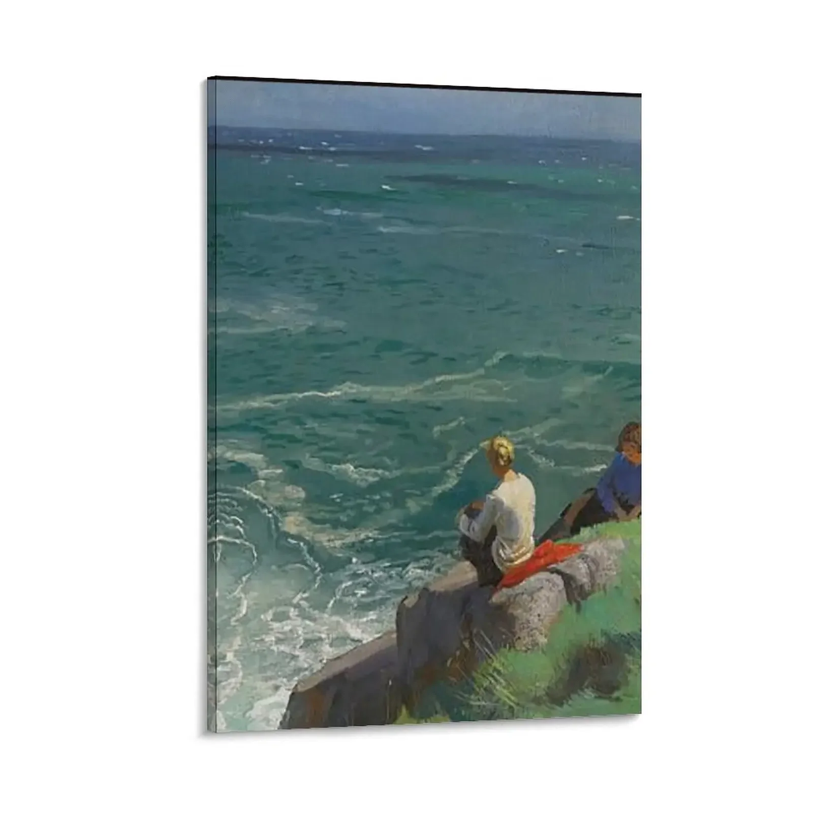 

The Green Sea, Lamorna (1907) - Dame Laura Knight Canvas Painting wall decoration bedroom decoration