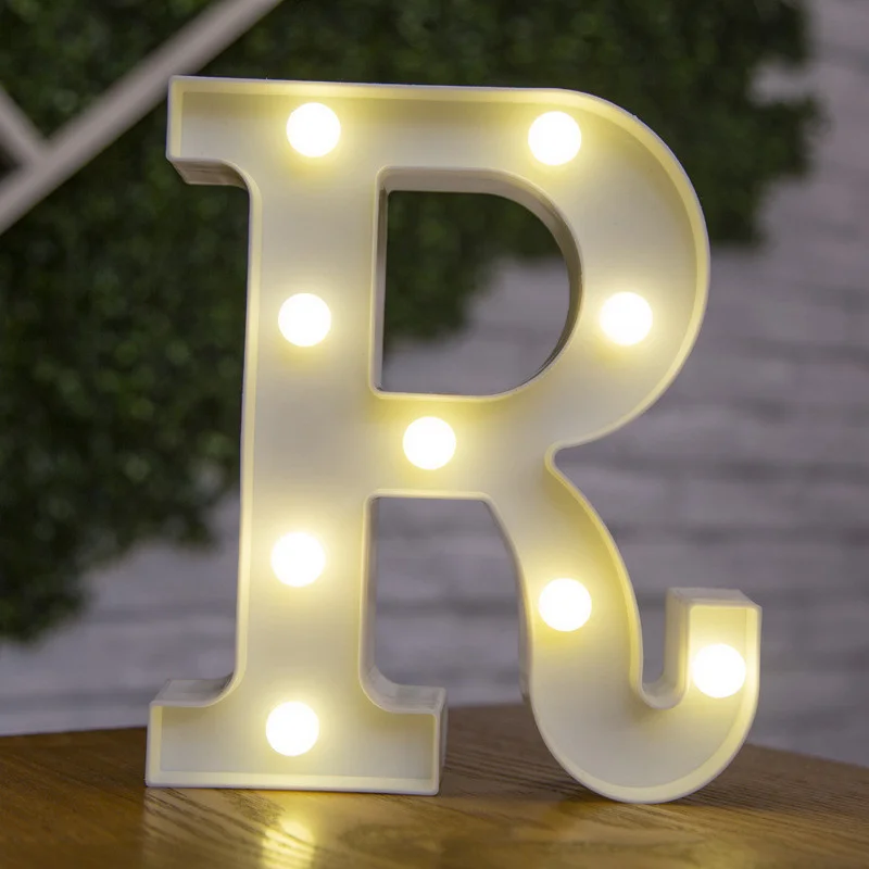 Alphabet-Buchstaben LED-Nachtlichter Zahlen-Lampe Deko Party Raum Geburtstag Wand Hochzeit Heim-Dekorationen Personalisierte Ornamente