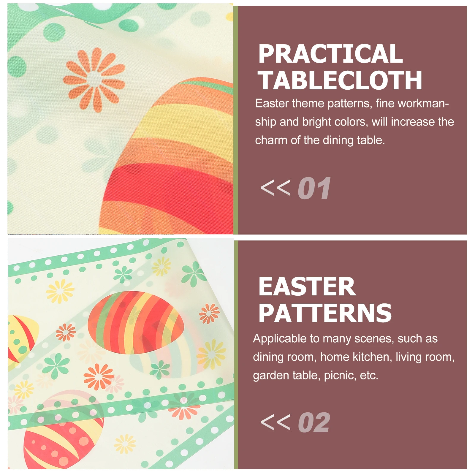 

Easter Table Runner Happy Warm Festival Eggs Pattern Spring Table Cover for Fireplace Porch Easter Party Decoration