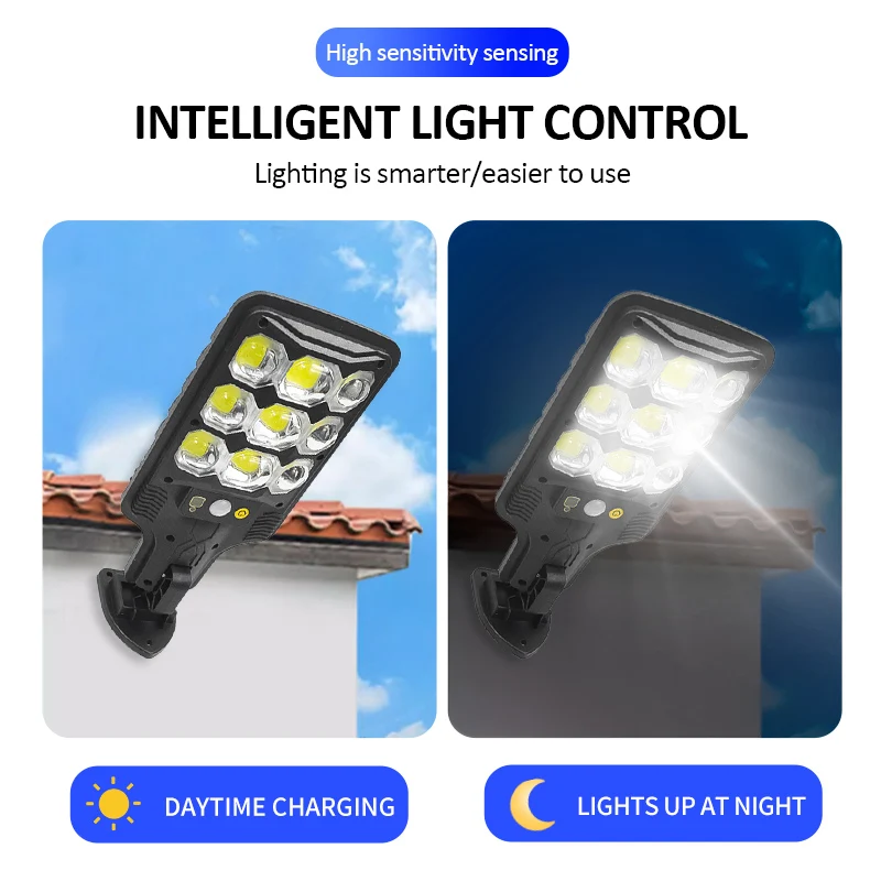 Farolas solares para exteriores, lámpara LED COB con Sensor de movimiento, 3 modos de iluminación, impermeable, para jardín, Patio, camino, 1-4 piezas