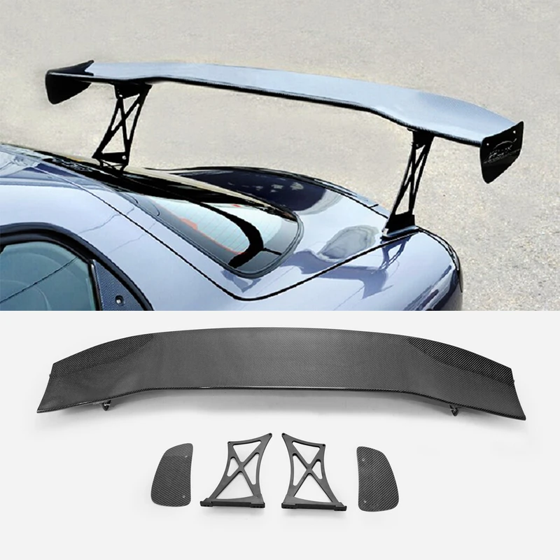 For RX7 FD3S Feed Style Carbon Fiber Rear GT Spoiler Trim RX7 Racing Part Body Kit Carbon Wing Cover RX7 Accessories