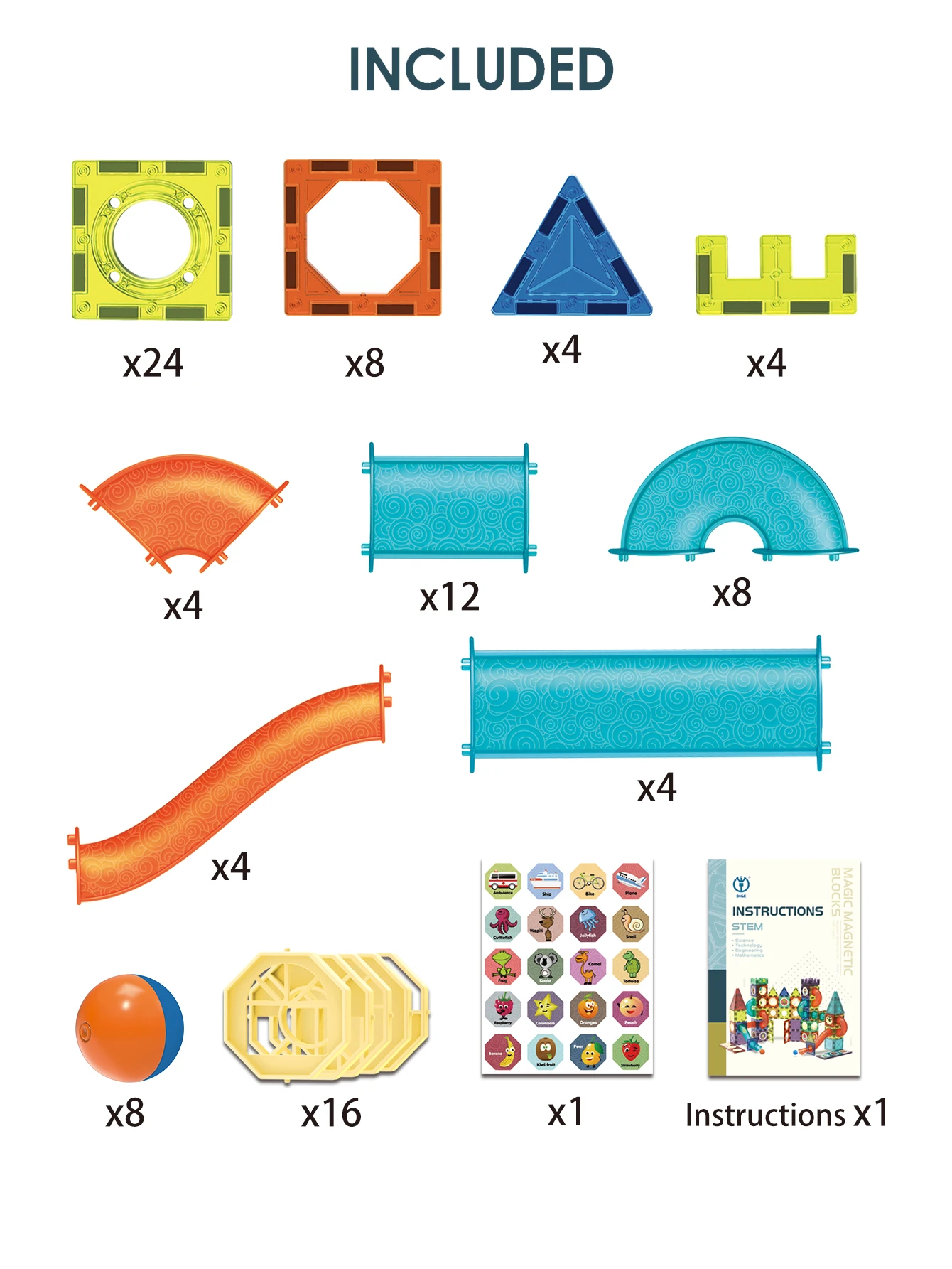 Klocki konstrukcyjne z kulkami magnetycznymi, zabawki dla dzieci, zabawki magnetyczne STEM, sensoryczne zabawki Montessori do edukacji w wieku przedszkolnym