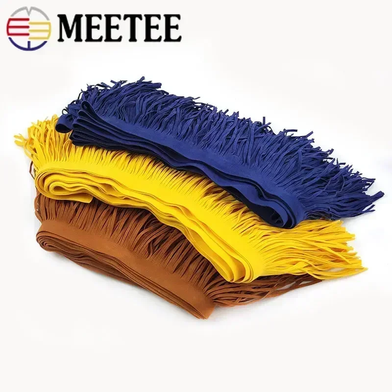 2Meters 10-30cm PU Leather Tassel Fringe Trim Faux Suede Ribbon Soft Long Fringes Clothes Bags Lace Decor Sewing Accessories