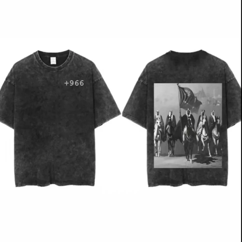 تي شيرت مغسول المملكة العربية السعودية بأكمام قصيرة للرجال أمريكي ريترو ستريت صيفي جديد ملابس الشارع للرجال والنساء #4