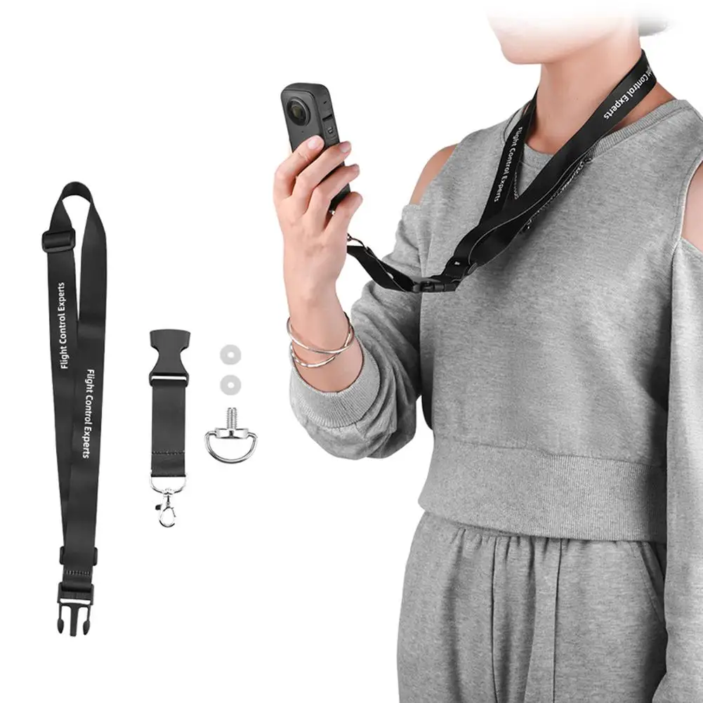 1pc Adjustable Neck Lanyard Strap Compatible For Insta 360 X3 Panoramic Action Camera Anti Lost Rope Accessories