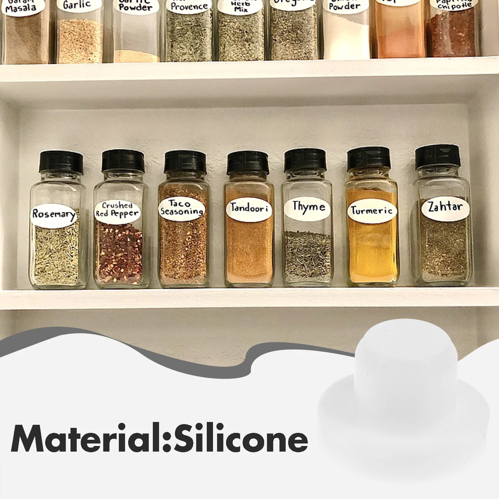 

10Pcs Silicone Replacement Plugs Tight Seal Solid Stoppers for Spice Jars Flower Pots Bottles Easy Install Silicone Stopper