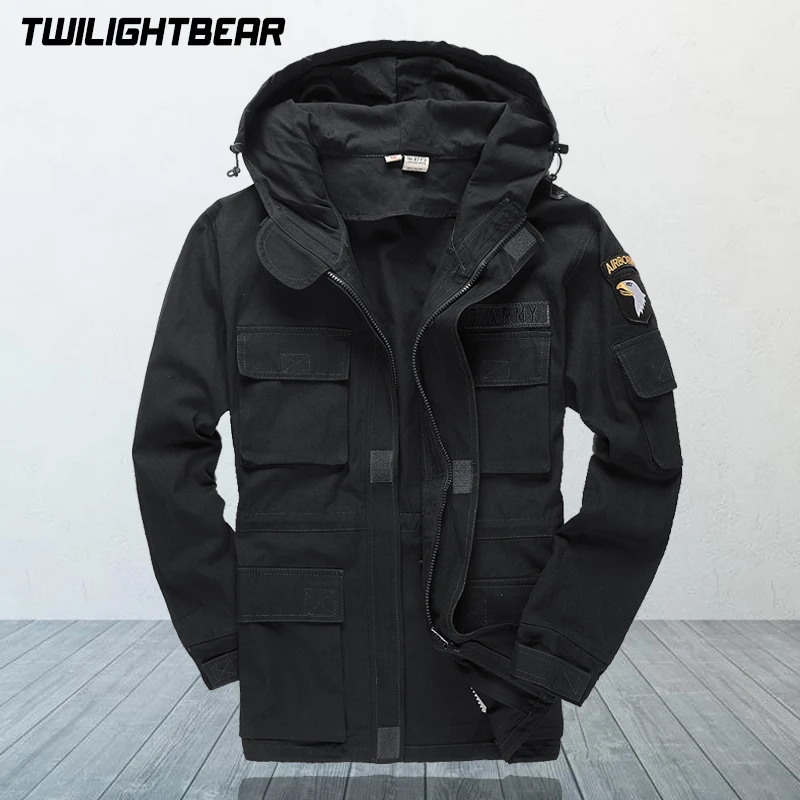 Classic M65 Tactical Trench Coat Men Windbreaker High Quality Cotton Multi Pocket Casual Jacket Men's Clothing Overcoats AF801