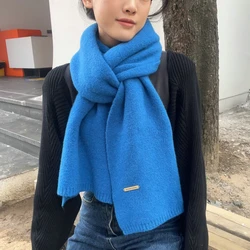 New Fashion Winter Scarf Women Knitted Pure Color Scarf Thicken Warm Students Net Red Knitted Scarves For Women