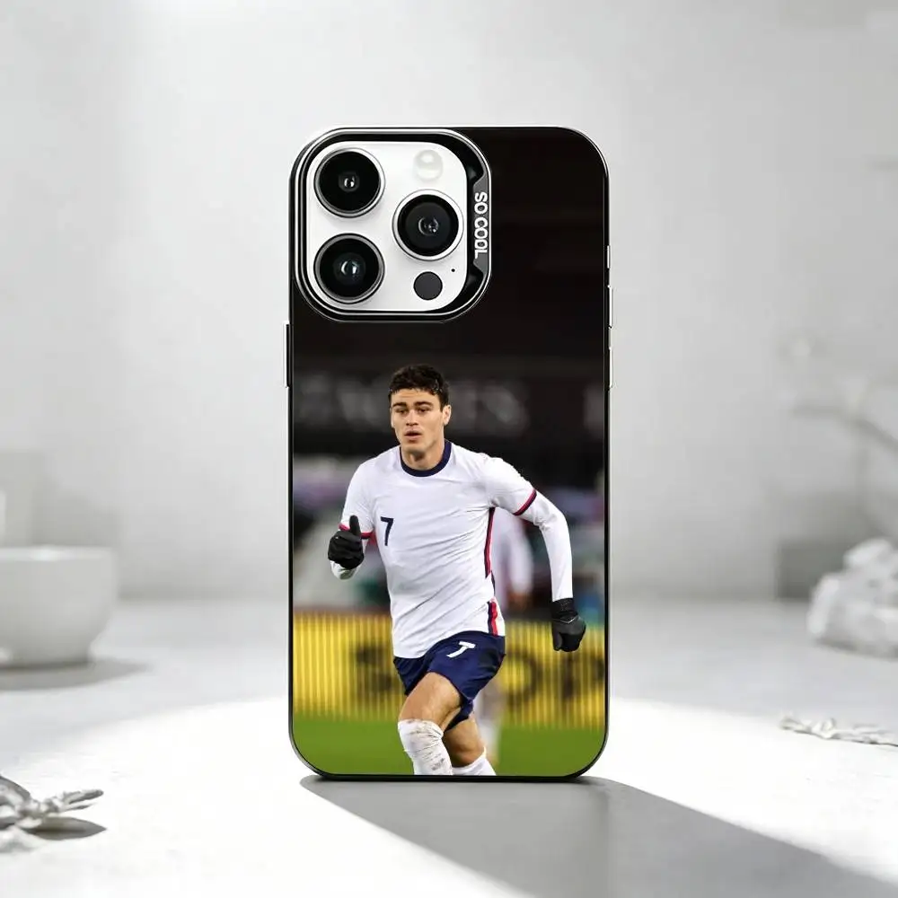 Giovanni R-Reyna Football Player Phone Case For iPhone17,16,15,14,13,12,11Plus,Pro Max,XS,Colorful Silver Phone case Funda Cover