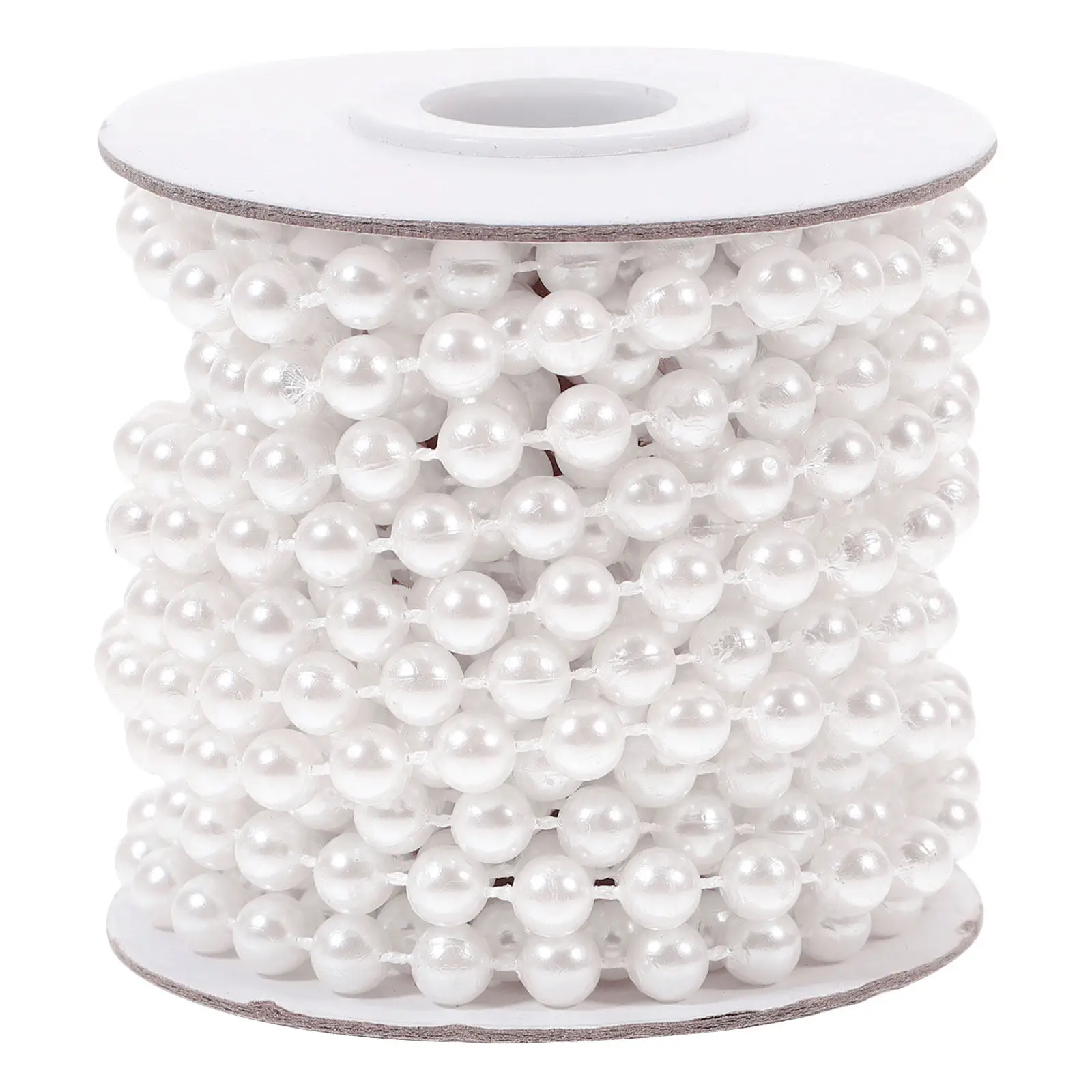 5M Imitation Pearl Bead Chain Roll Plastic Pearl String for Necklace Bracelet Making Wedding Decor Christmas Garland Vase Filler