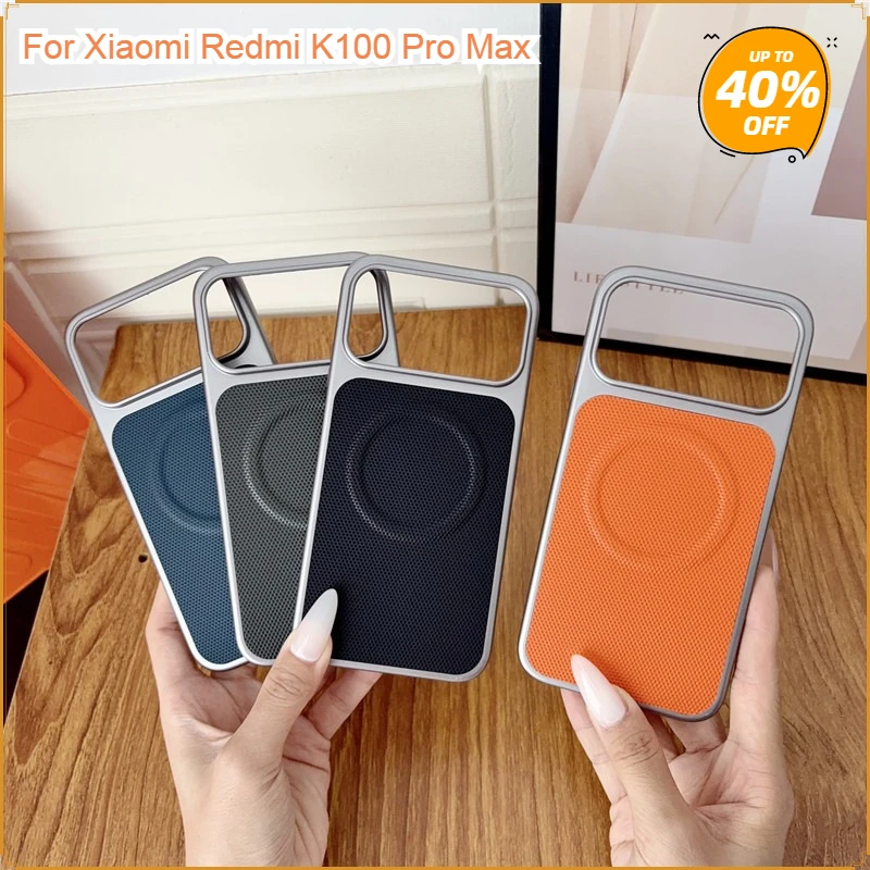Case For Xiaomi Redmi K100 Pro Max Hard Triangle Pattern PU Leather +Hard PC Ultra-thin Protective Cover For Redmi K 100 Pro
