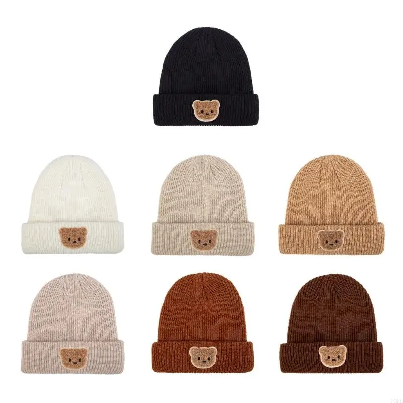 

CORB Infant Cosy Knitted Bonnet Caps Elastic Comfortable Bonnet Hat for Toddlers Aged 0-3 Year Stylish and Warm Various Color