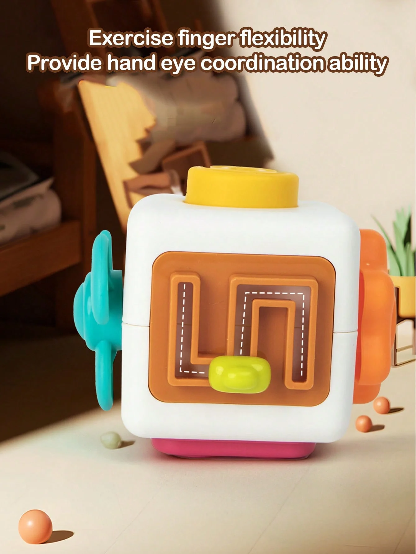 6 in 1 Montessori Educational Toys Sensory Busy Board Baby Practice Skills Cube Fidget Educational Toys for Girl Boy gift view 4