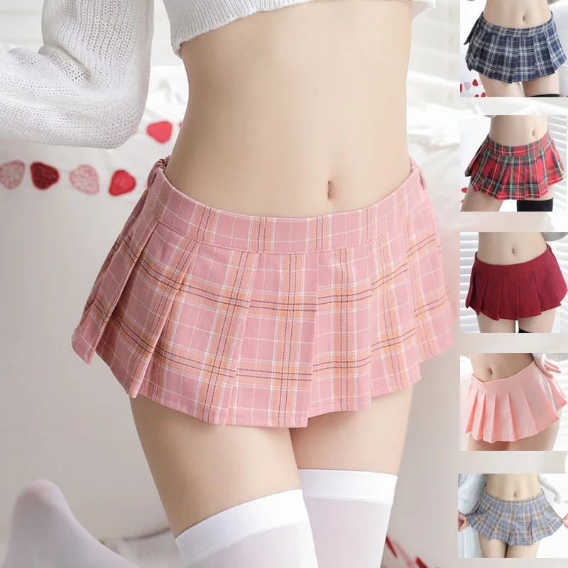 

1pcs Ultrashort Jk Skirts Plaid Cosplay Costume Skirt Japanese Style Summer Schoolgirl Pleated Skirt Vintage Sexy Clubwear Skirt