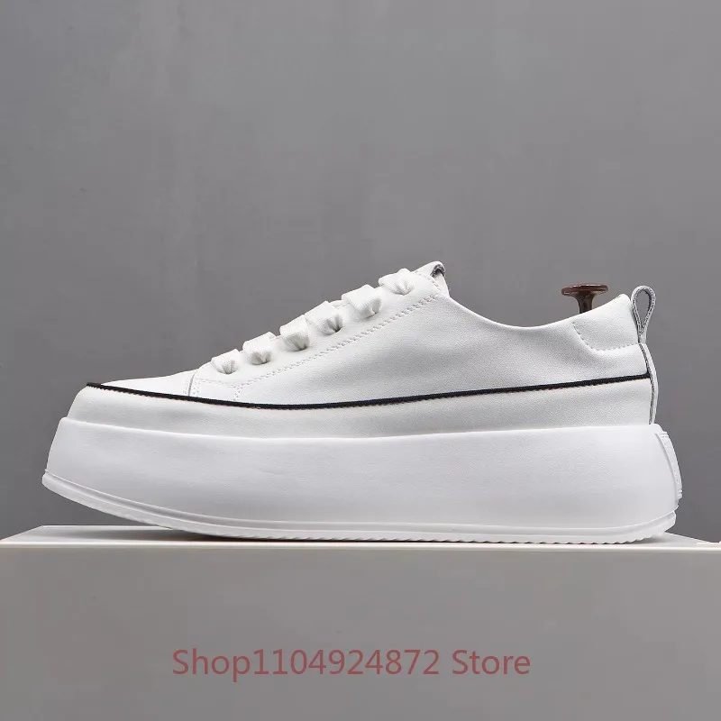 

Мужские кроссовки класса люкс на толстой подошве, белые, из натуральной кожи, для активного отдыха, спорта и туризма