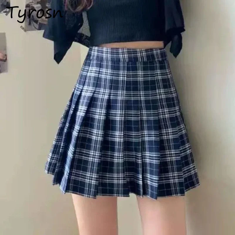 

Plaid Y2k Skirts Women Pleated Mini Tender Hotsweet Vintage High Waist Girlish Preppy Style All-match Mujer Ulzzang Chic Summer