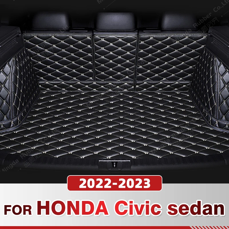 

Автомобильный коврик для багажника с полным покрытием для HONDA Civic 5-Seat Sedan 2022 2023, автомобильный чехол-накладка, подкладка для груза, защитные аксессуары для интерьера