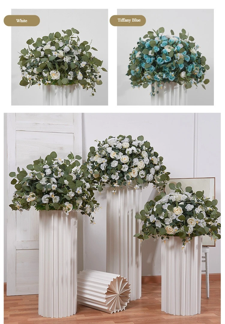 30-80CM Großhandel Künstliche Rosenblütenkugel für Hochzeitsdekoration, Blumenleiste für geometrische Ständer, Schaufenster, Ausstellungen und Event-Dekoration – Detail 4
