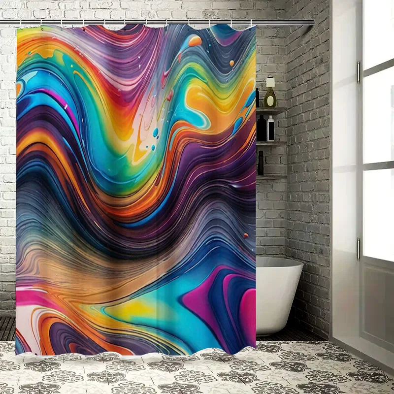 

Абстрактная красочная занавеска для душа, водостойкий декор для ванной, домашняя декоративная ткань для ванной комнаты, полиэстеровая занавеска для душа с 3D принтом