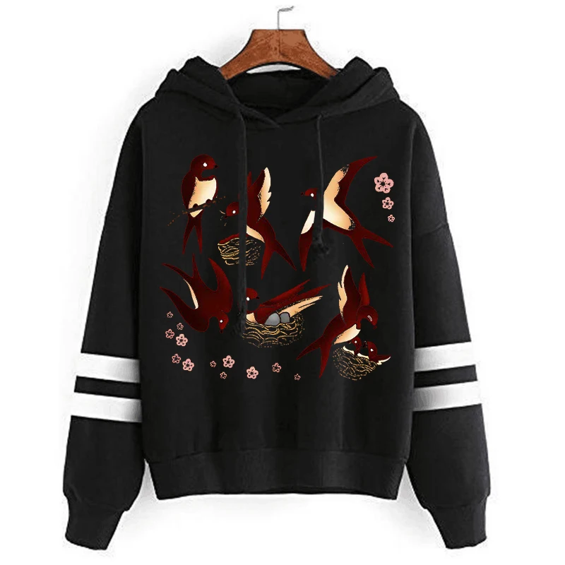 New in Hoodies & Sweatshirts Swallows Build Nests Graphic Autumn Winter Hoodies Men Women Funny Animals Swallows Classic Hoodie