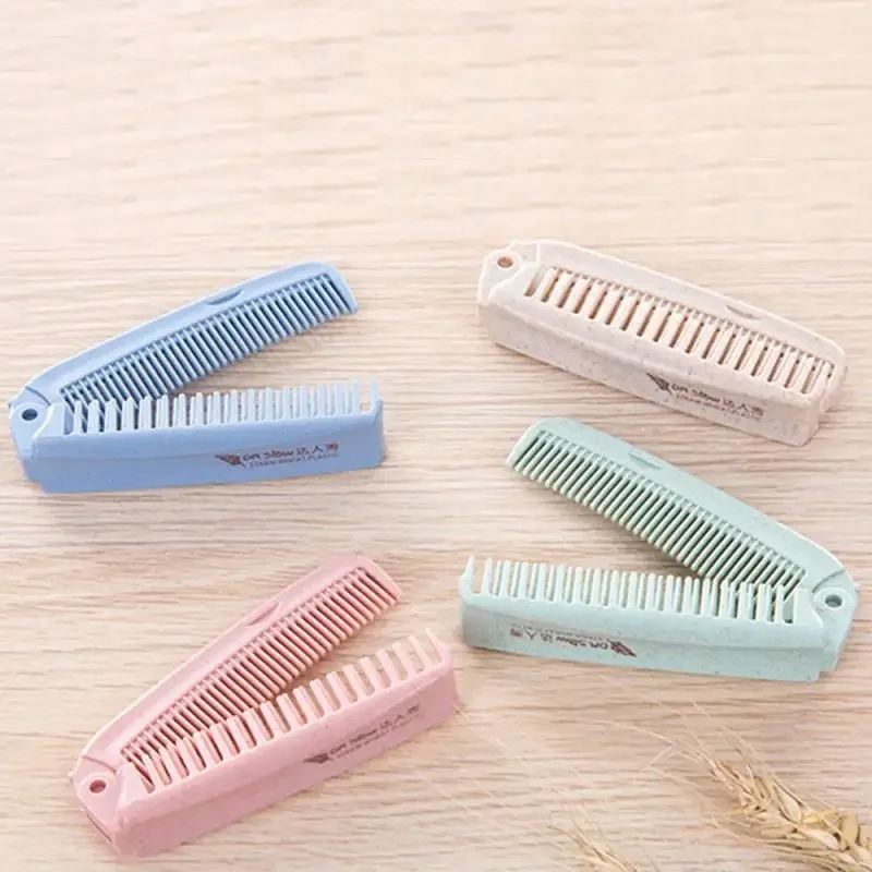 1 Pcs Portable Folding Comb Hair Brush Anti-static Combs Travel Hair Brush Wheat Straw Folding Hairdressing Styling Tool