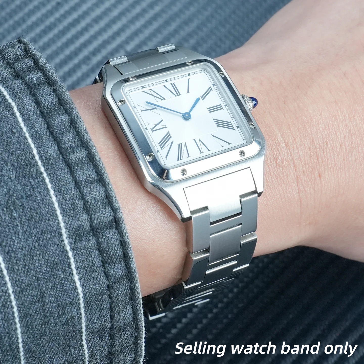 

Быстросъемный стальной ремешок для часов 316L, 17,5 мм, для Cartier Santos Dumont WSSA0086, женский стальной ремешок для часов, аксессуары для браслетов