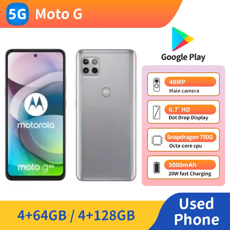 Motorola Moto G XT2113 5G 6,7 дюйма 1920x1080px 5000 мАч 48 МП ОЗУ 6 ГБ ПЗУ 128 ГБ Snapdragon 750G оригинальный бывший в употреблении телефон Motorola Moto G XT2113 5G 6,7 дюйма 1920x1080px 5000 мАч 48 МП ОЗУ 6 ГБ ПЗУ 128 ГБ Snapdragon 750G оригинальный бывший в употреблении телефон