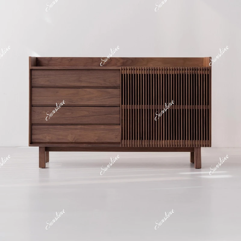 

New Chinese sideboard tea room storage side Zen solid wood tea cabinet