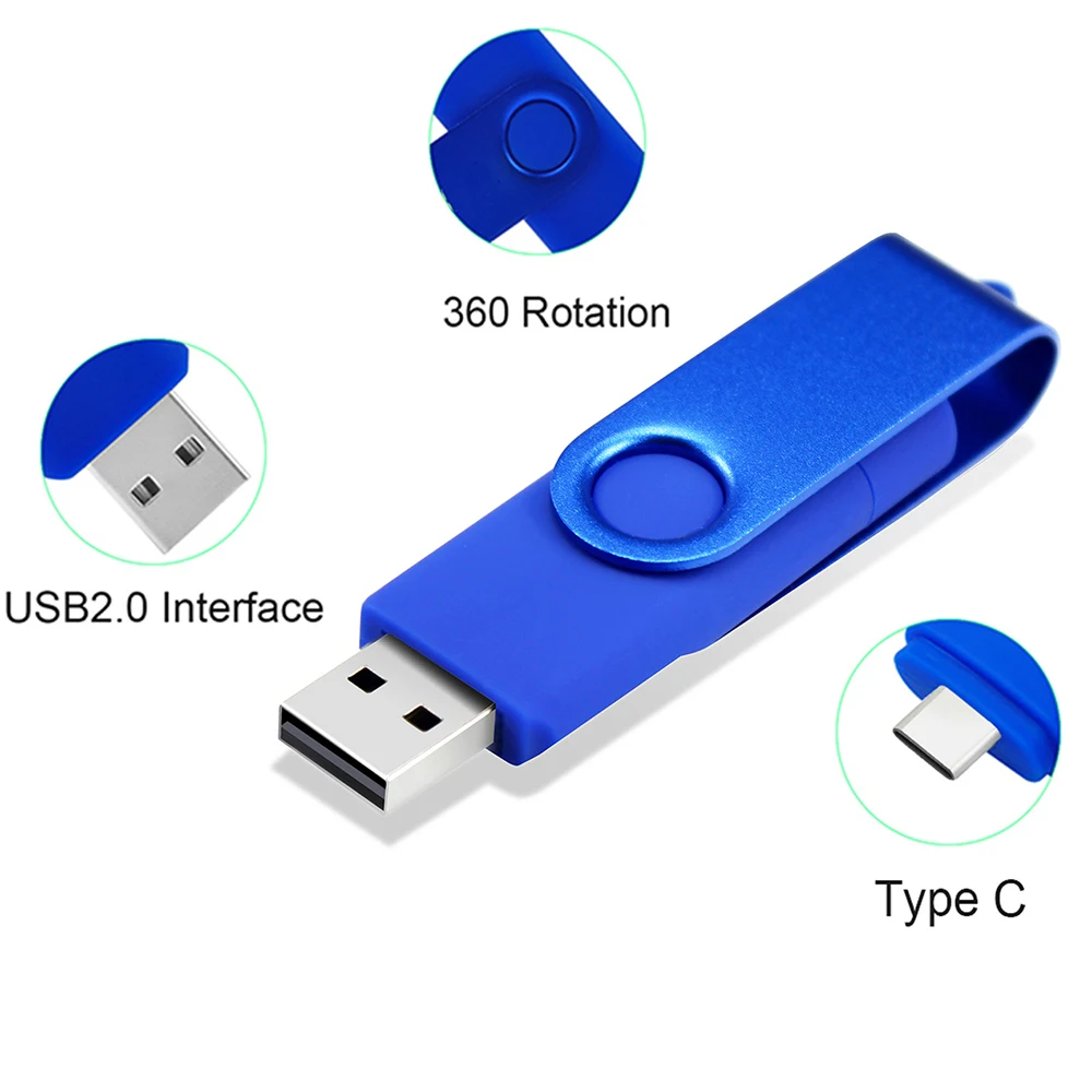 

For Type-C OTG 2 in 1 USB Flash Drives Type-C 512GB 256GB 128GB 64GB 32GB 16GB Pendrives Pen Drive Cle For Phone