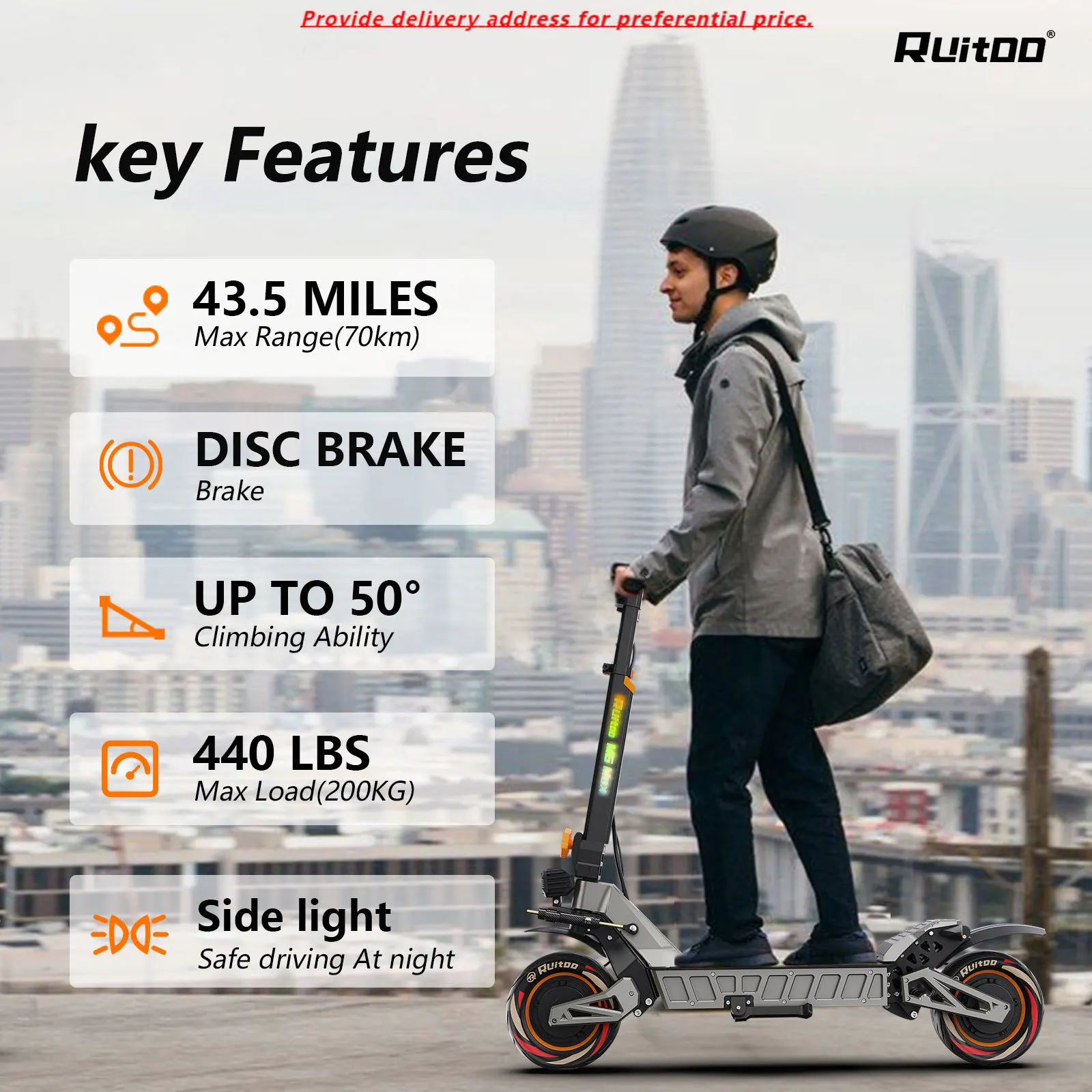 

Ruitoo M6MAX 60V 3000W Dual Motor Factory Wholesale Electric Scooter For Adults Powerful Foldable Escooter Trotinet Electric