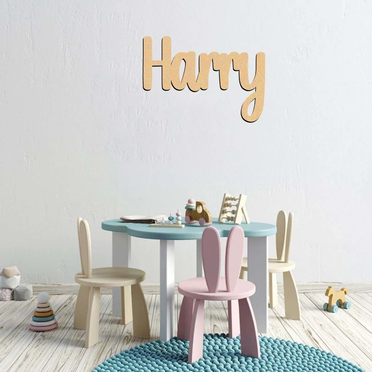 1pc Creative Harry example Customized Name Wooden Plaque Wooden Sign Laser-Cut Sign Handcrafted with Elegant Cursive Lettering