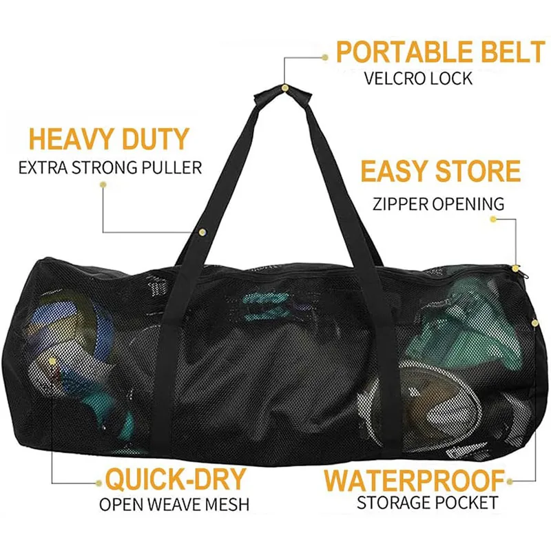 Soccer Duffel Bag Basketball Net Bag PVC Sturdy Soccer Mesh Bags Large Capacity Bowling Ball Bags Sports Supplies Soccer Bags