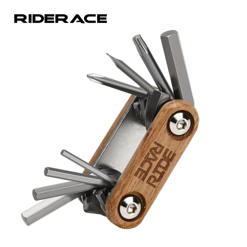 RIDERACE 8 в 1, универсальный инструмент для ремонта велосипеда, гальванический титановый ключ, портативная стальная отвертка для обслуживания велосипеда 45CR RIDERACE 8 в 1, универсальный инструмент для ремонта велосипеда, гальванический титановый ключ, портативная стальная отвертка для обслуживания велосипеда 45CR
