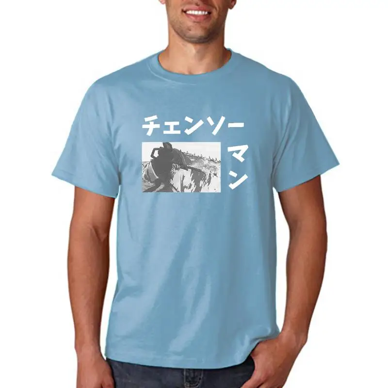 

Футболки с принтом аниме «Человек бензопилы», женская футболка большого размера, летняя одежда с короткими рукавами, женская повседневная свободная уличная футболка в стиле аниме