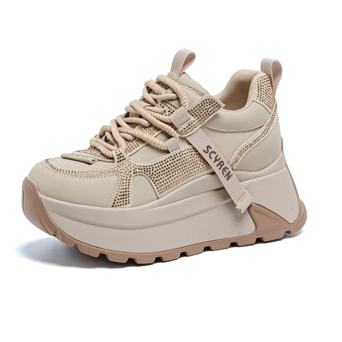 

Fujin 8cm Chunky Sneakers Platform Heel Women Casual Shoes Genuine Leather Comfortable Walking Shoes Warm Fur Winter Shoes