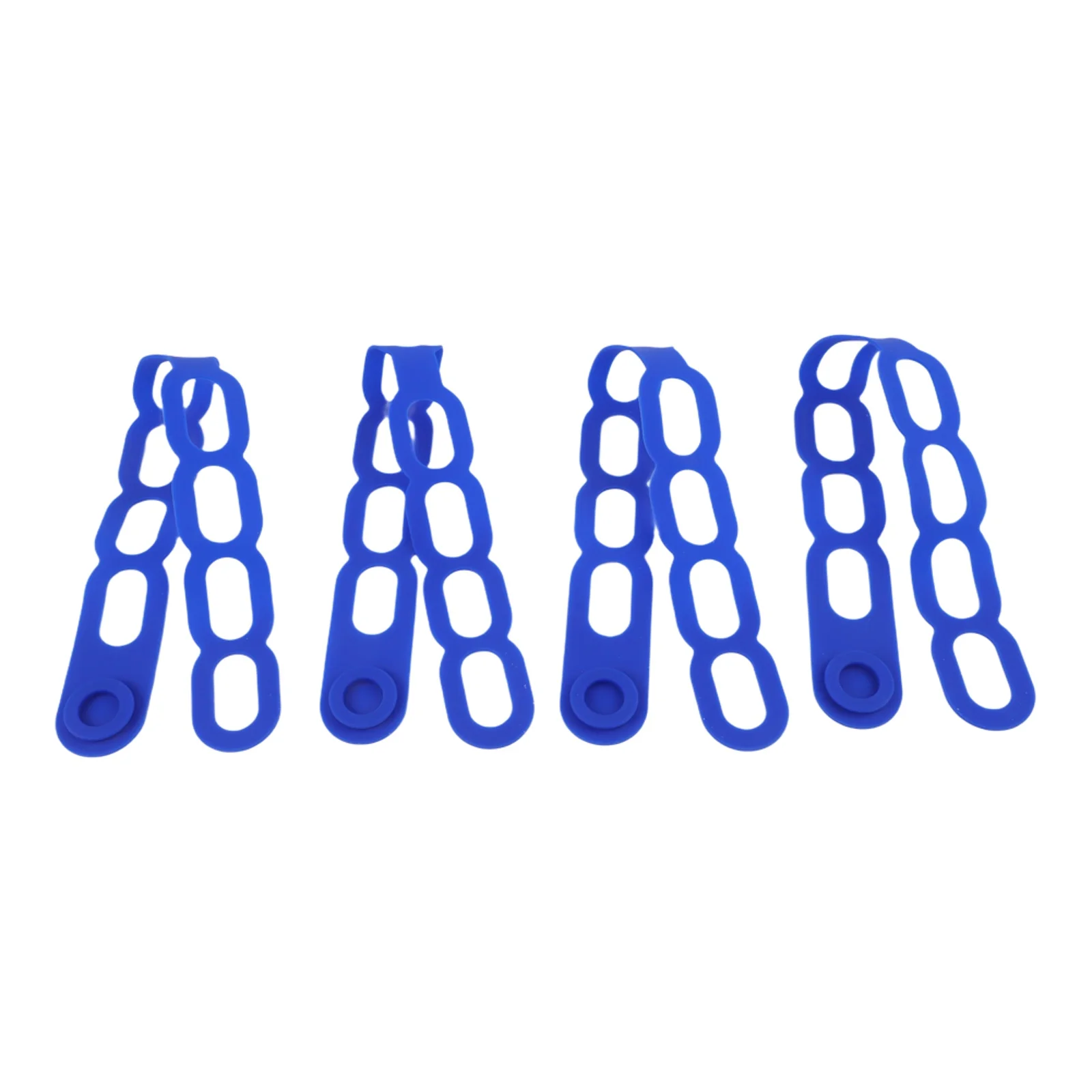 Silicone Adjustable Latch Strap Tie Set of 4 with Secure Button Lock for Bundling Lunch Boxes and Securing For Slow Cooker Lids