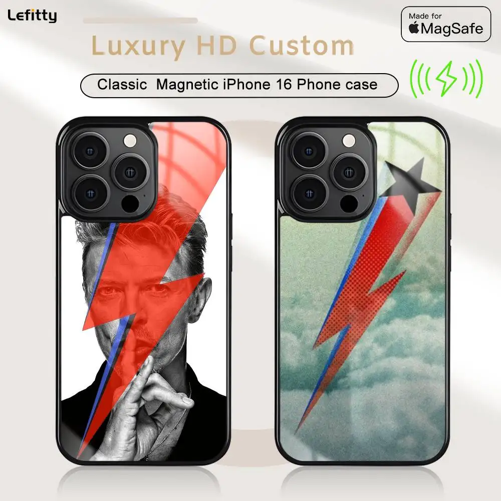

Rock Singer D-David Bowie Phone Case For iPhone 16 15 14 13 12 11 Pro Max Plus Mini Magsafe Charging Cover Magnetic Hard Shell
