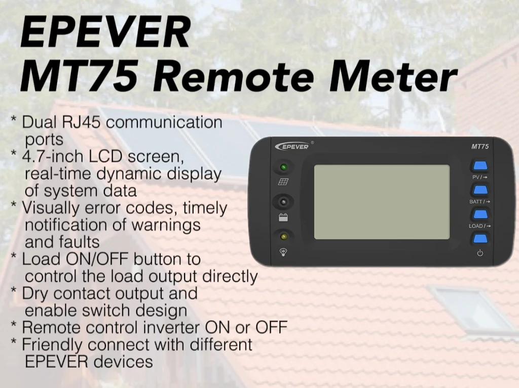 EPEVER MT75 Remote Meter Monitor Solar Controller And Inverter On One Screen At The Same Time For XTRA Tracer-AN New