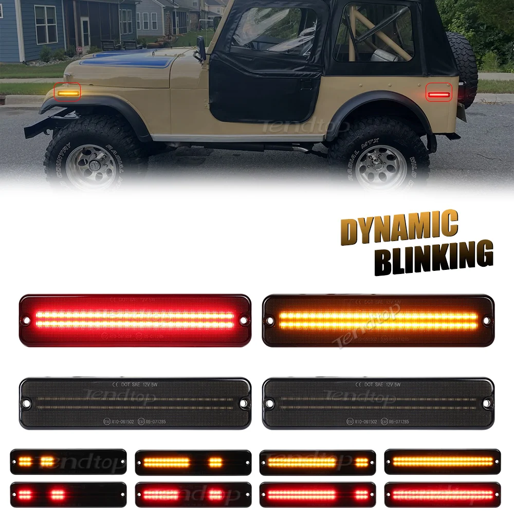 Luces de Marcador Lateral Dinámicas Delanteras/Traseras Sin Errores para Jeep Grand Wagoneer Scrambler, para Jeep CJ5/CJ6/CJ7/J10/J20