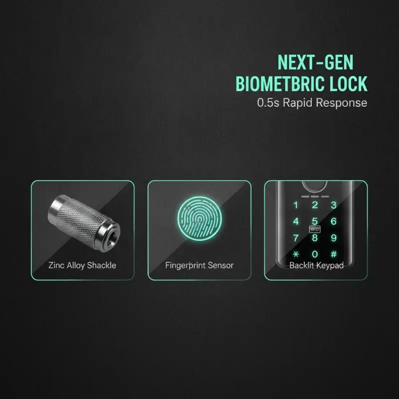 Waterproof Padlock Electronic Lock Keyless Unlock Heavy Duty Padlock For Home House Warehouse Garage